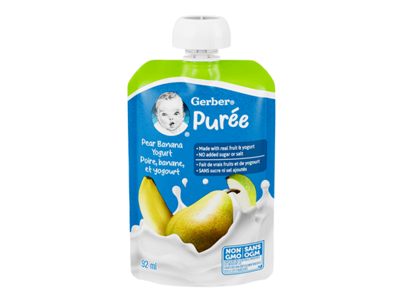 Pear Banana Yogurt Puree Made with Real Fruit and Yogurt